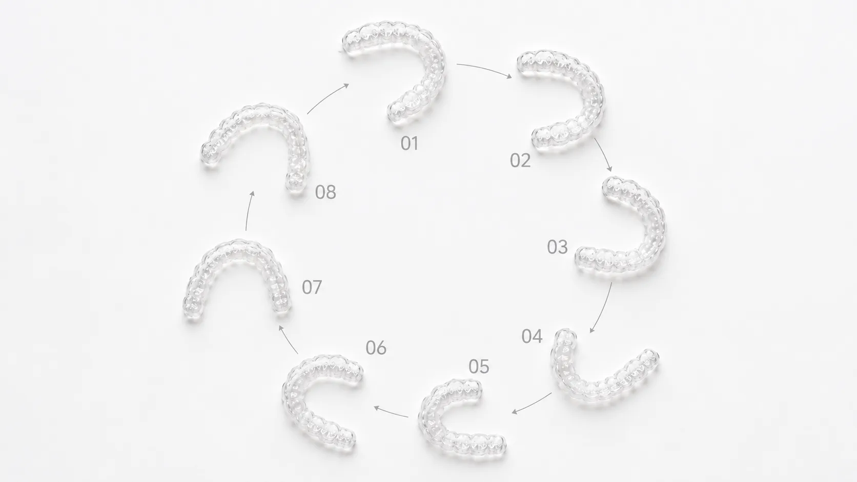 Calendário mostrando a duração do tratamento com Invisalign