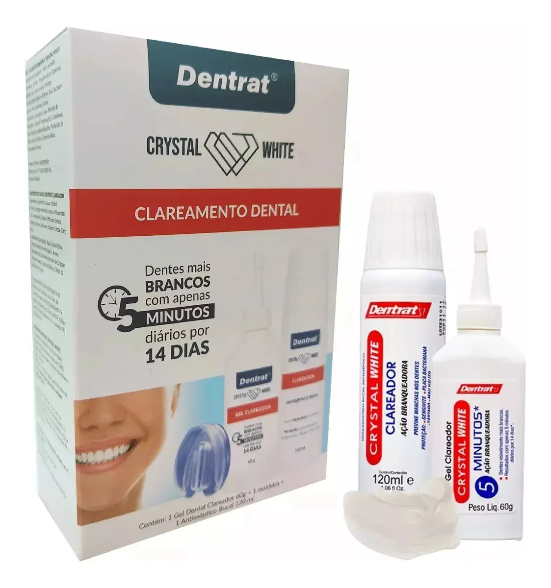 Clareamento Dental Crystal White Gel Clareador Moldeira