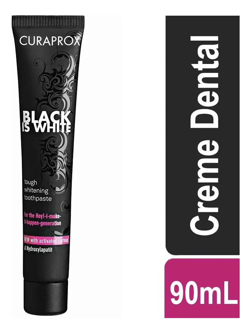 Creme Dental Curaprox Black White 90g