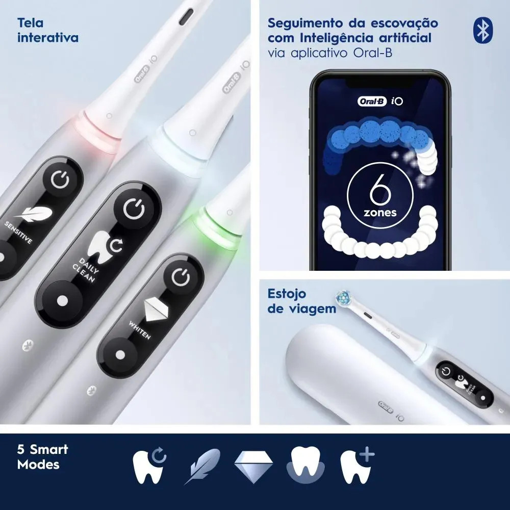Escova de Dente Elétrica Oral B iO Series 6 Cinza