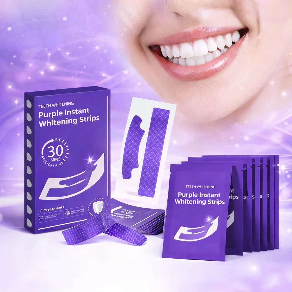 Fitas Clareadoras Dental Roxa Sorriso Brilante