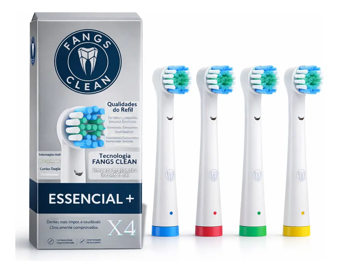 Kit Refil Escova Elétrica Compatível Oral-B Precision Clean 4 Unidades